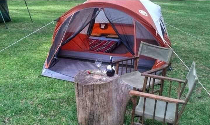 Camping in Kenya with a tent